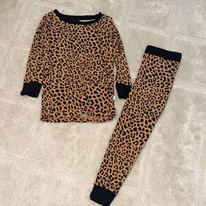 Little Sleepies Tan and Black leopard print Kids Pajama Set